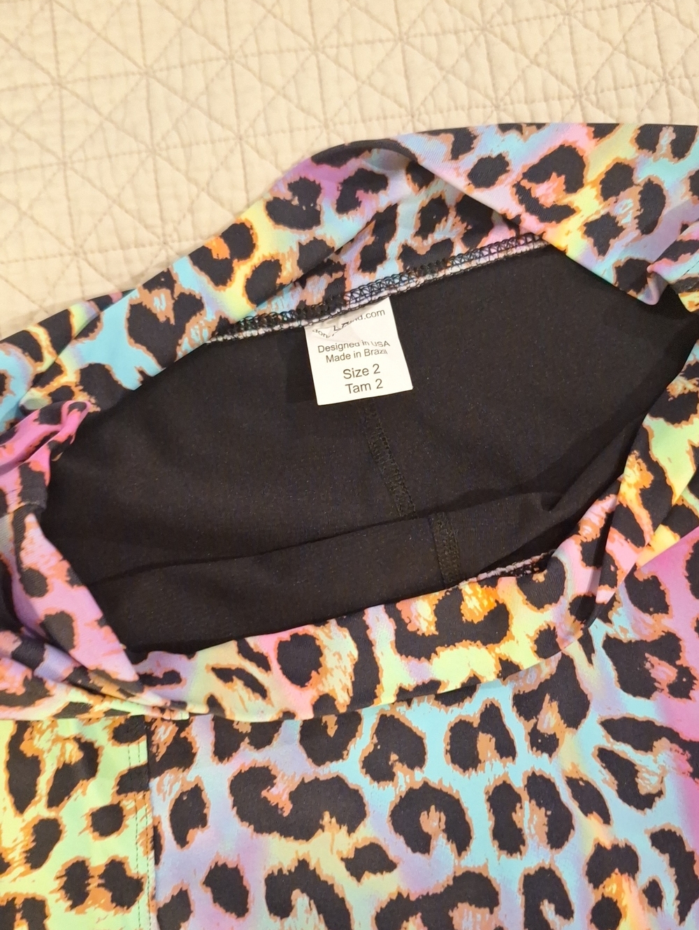 Dona Jo Colorful Leopard Print Active Skort